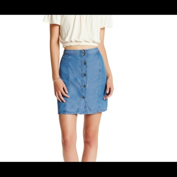 NWT splendid button up denim skirt - Picture 1 of 4